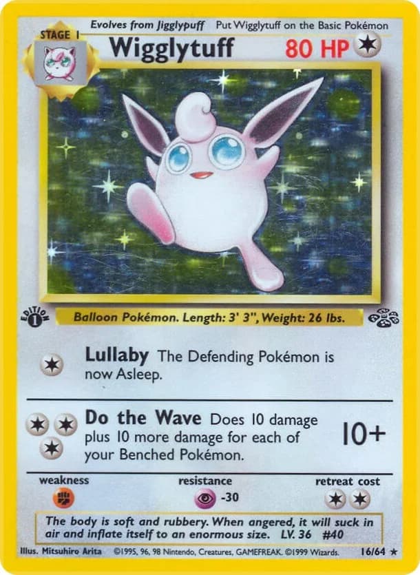 Wigglytuff [1st Edition] Jungle 16 Pokémon card