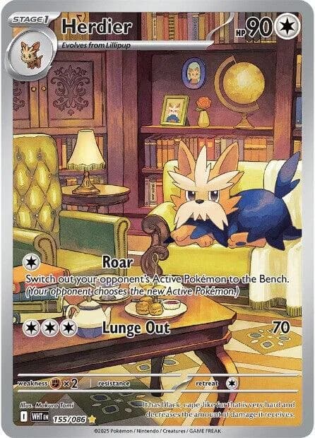 Herdier White Flare 155 Pokémon card