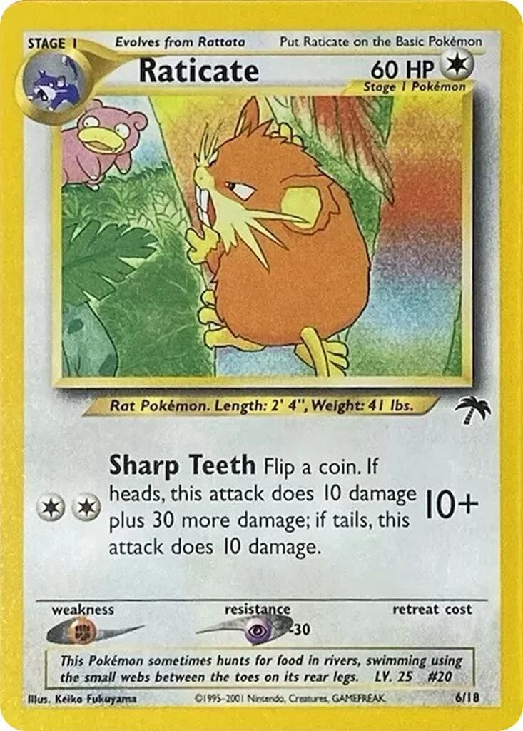 Raticate Southern Islands 6 Pokémon card