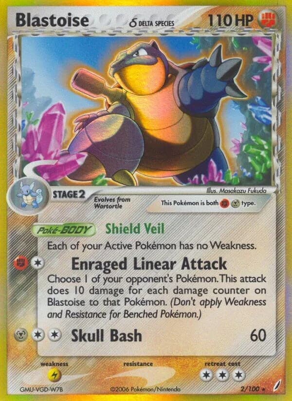 Blastoise Crystal Guardians 2 Pokémon card