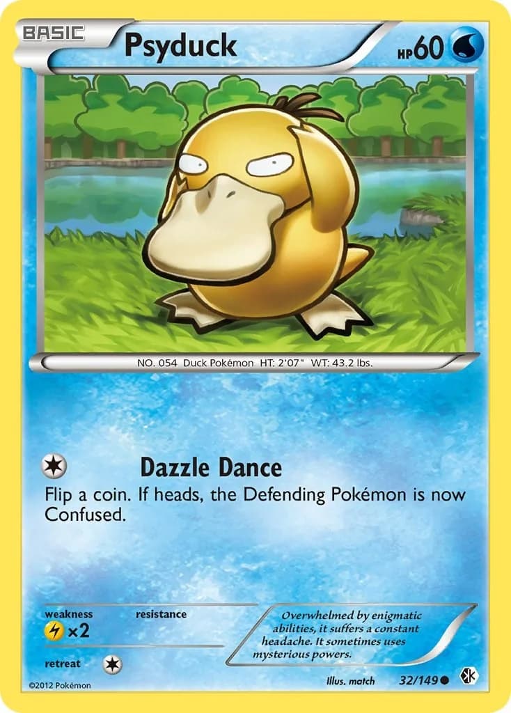 Psyduck [Reverse Holo] Boundaries Crossed 32 Pokémon card