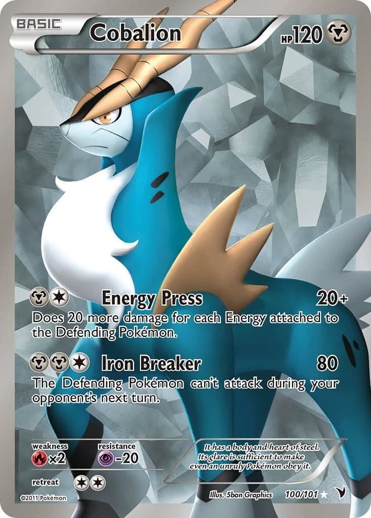 Cobalion Noble Victories 100 Pokémon card
