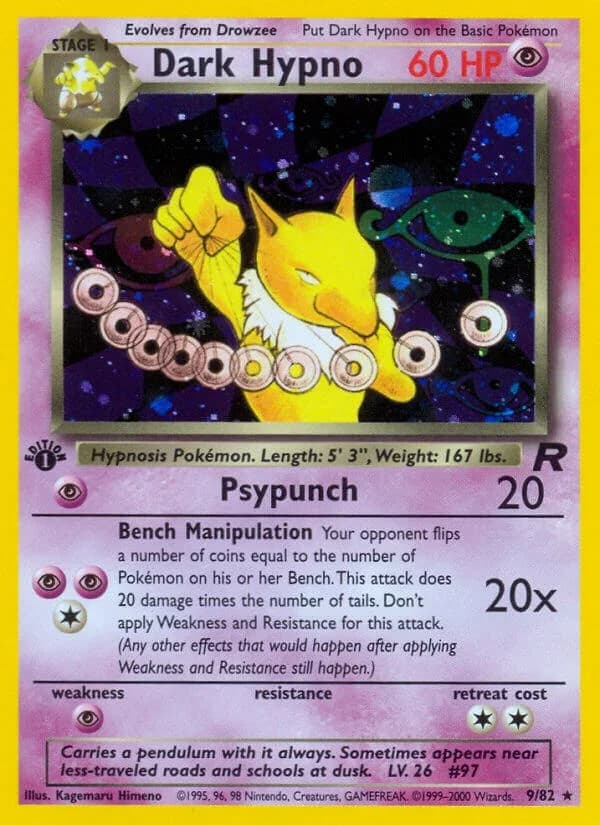 Dark Hypno [1st Edition] Team Rocket 9 Pokémon card