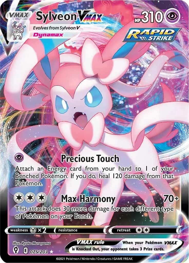 Sylveon VMAX Evolving Skies 75 Pokémon card