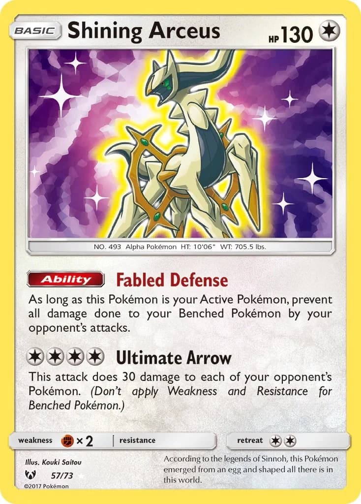 Shining Arceus Shining Legends 57 Pokémon card