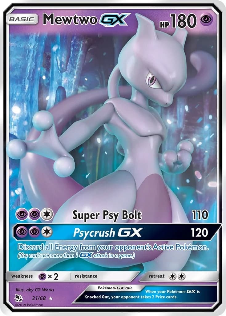Mewtwo GX Hidden Fates 31 Pokémon card