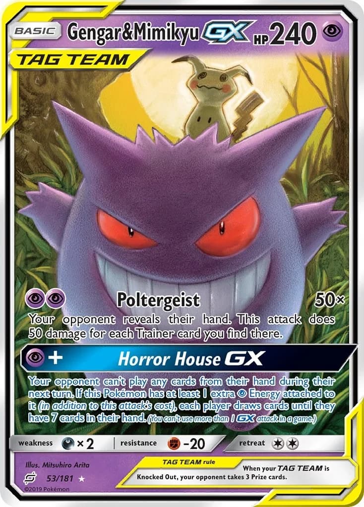 Gengar & Mimikyu GX Team Up 53 Pokémon card