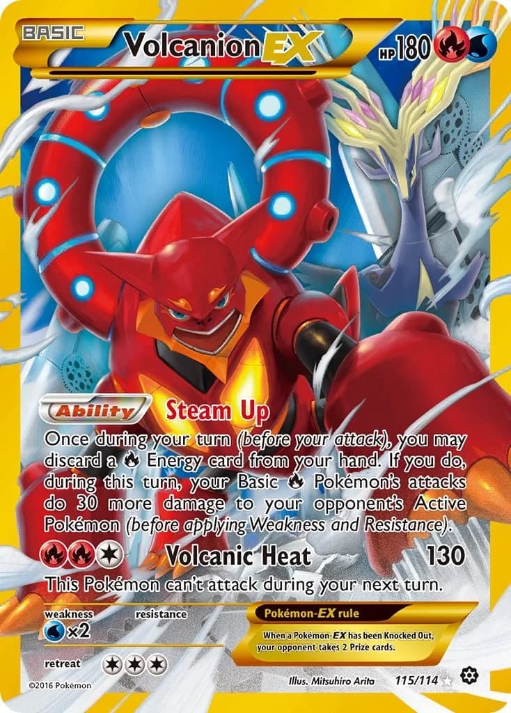 Volcanion EX Steam Siege 115 Pokémon card