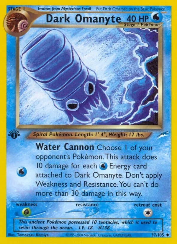 Dark Omanyte [1st Edition] Neo Destiny 37 Pokémon card