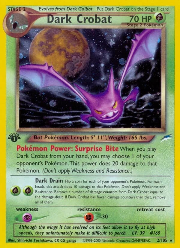 Dark Crobat [Unlimited] Neo Destiny 2 Pokémon card