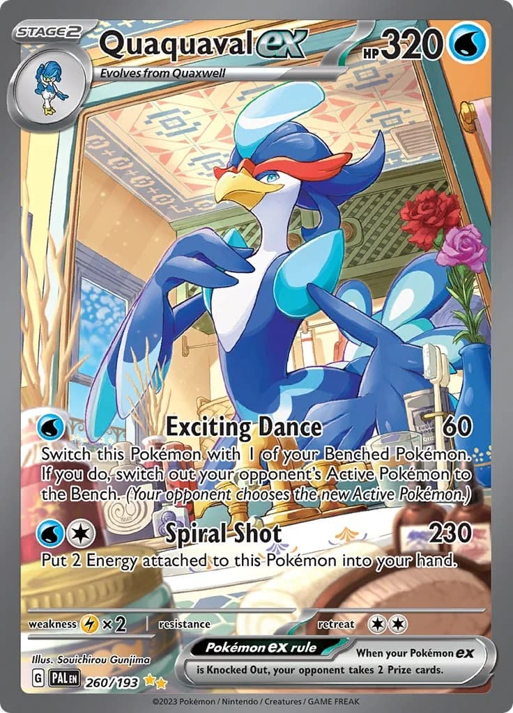 Quaquaval ex Paldea Evolved 260 Pokémon card