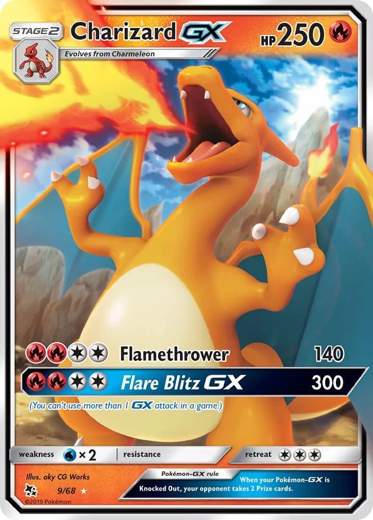 Charizard GX Hidden Fates 9 Pokémon card
