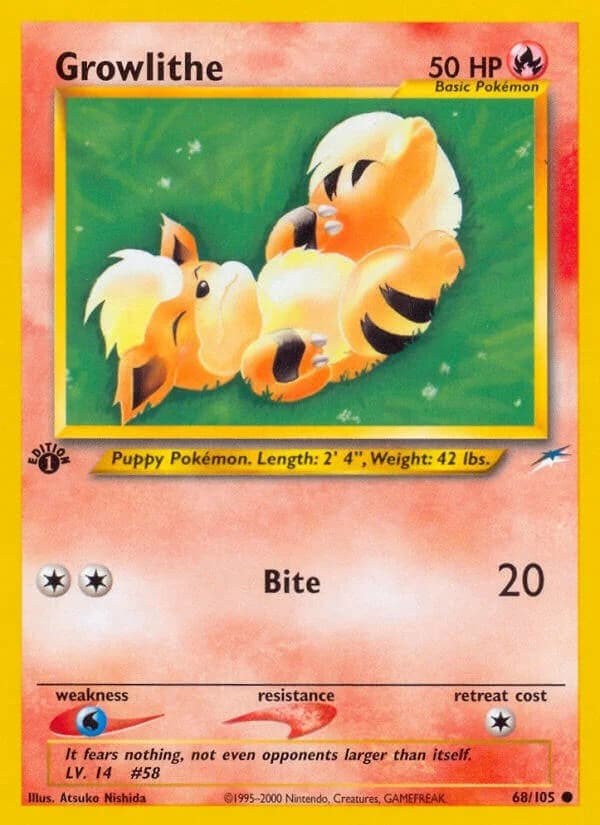 Growlithe [Unlimited] Neo Destiny 68 Pokémon card
