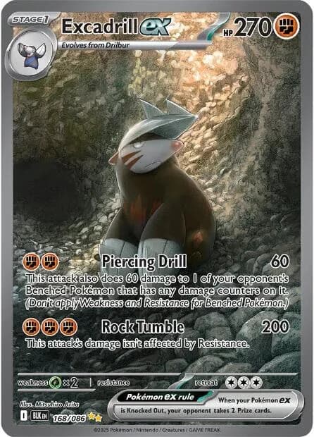 Excadrill ex Black Bolt 168 Pokémon card