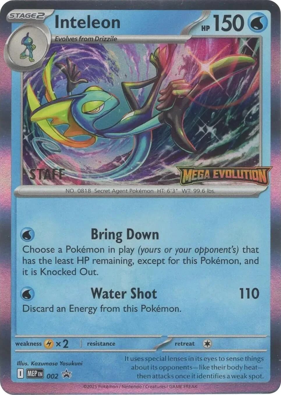Inteleon [Staff] Promo 2 Pokémon card