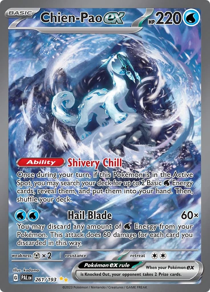 Chien-Pao ex Paldea Evolved 261 Pokémon card