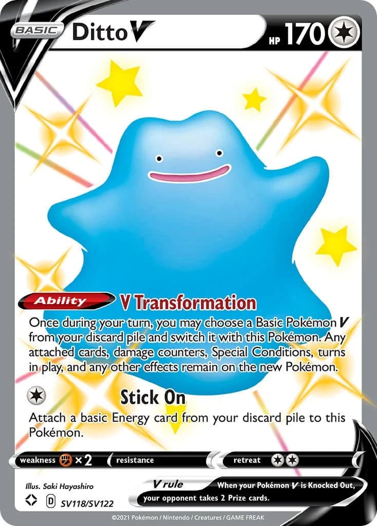 Ditto V Shining Fates SV118 Pokémon card