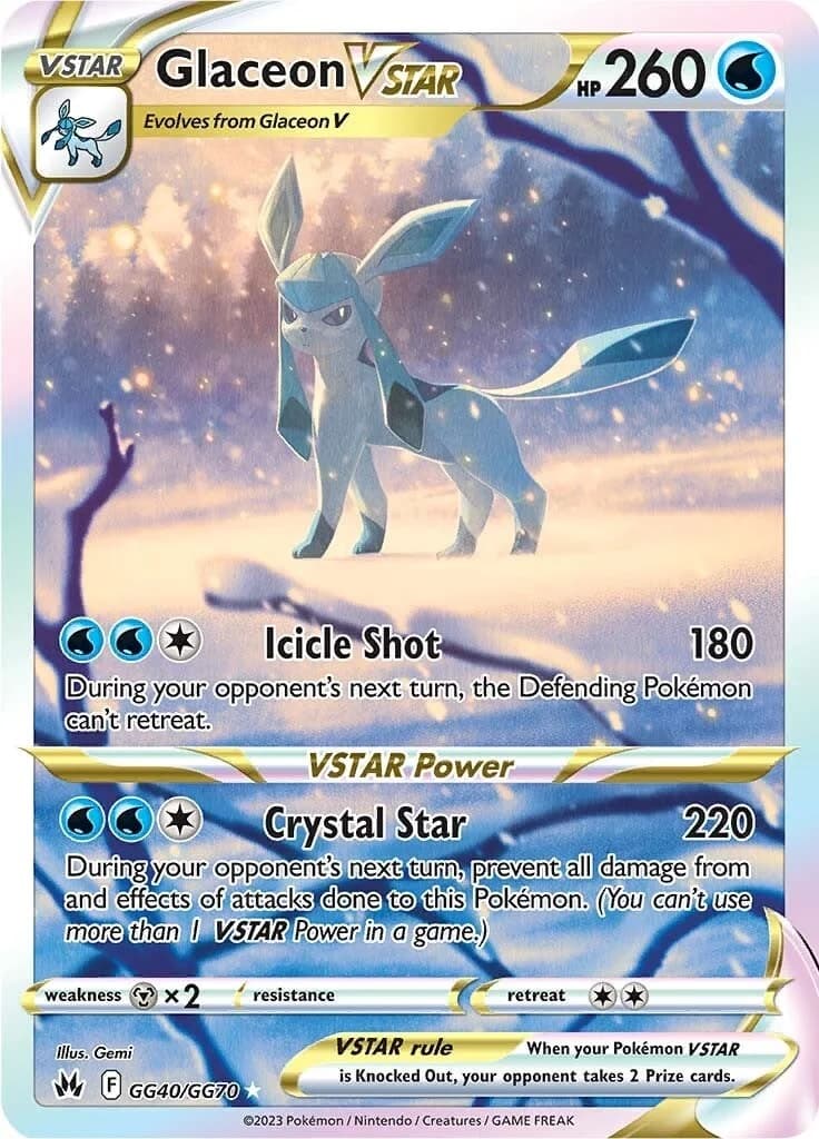 Glaceon VSTAR Crown Zenith GG40 Pokémon card