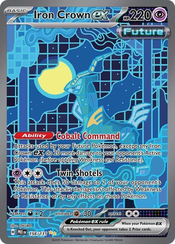 Iron Crown ex Prismatic Evolutions 158 Pokémon card