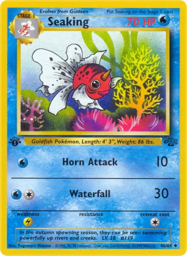Seaking [1st Edition] Jungle 46 Pokémon card