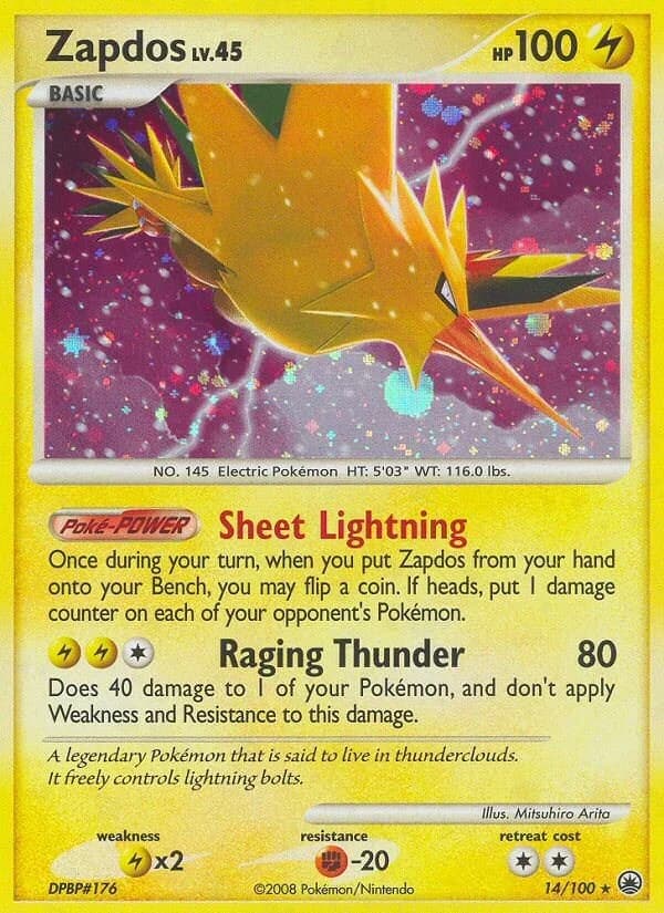 Zapdos Majestic Dawn 14 Pokémon card