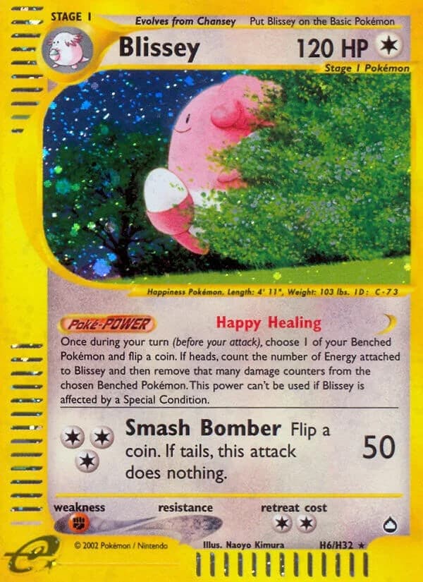 Blissey Aquapolis H6 Pokémon card
