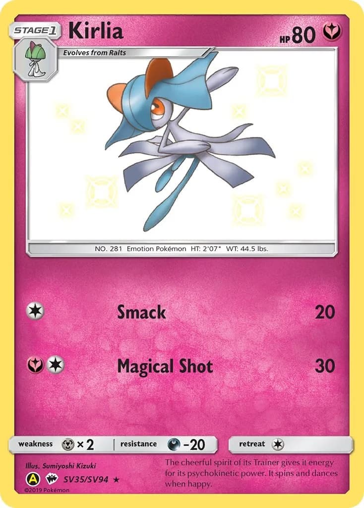 Kirlia Hidden Fates SV35 Pokémon card