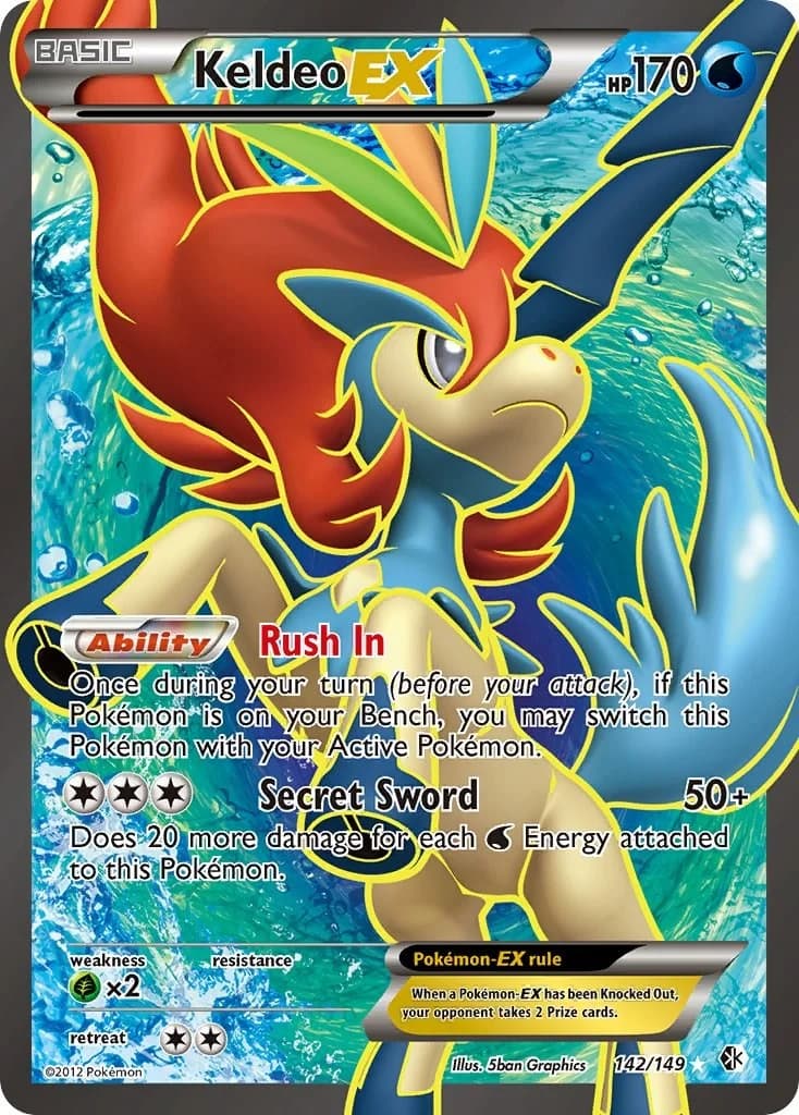 Keldeo EX Boundaries Crossed 142 Pokémon card