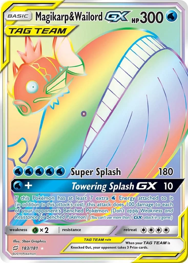 Magikarp & Wailord GX Team Up 183 Pokémon card