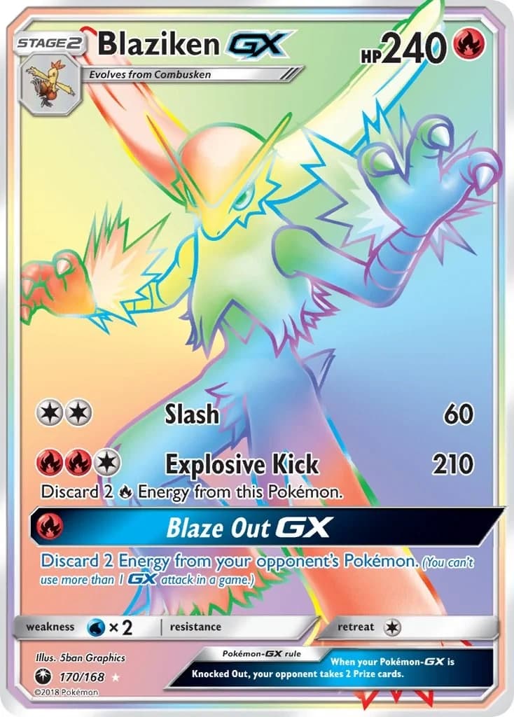 Blaziken GX Celestial Storm 170 Pokémon card