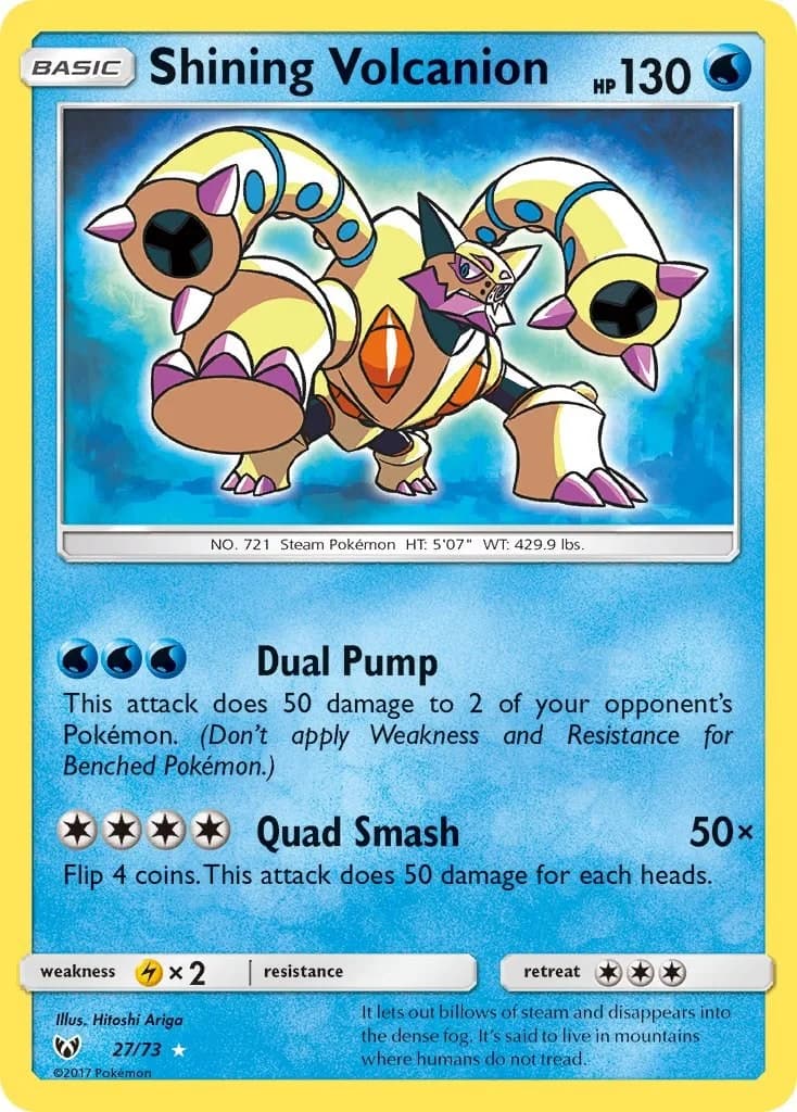 Shining Volcanion Shining Legends 27 Pokémon card