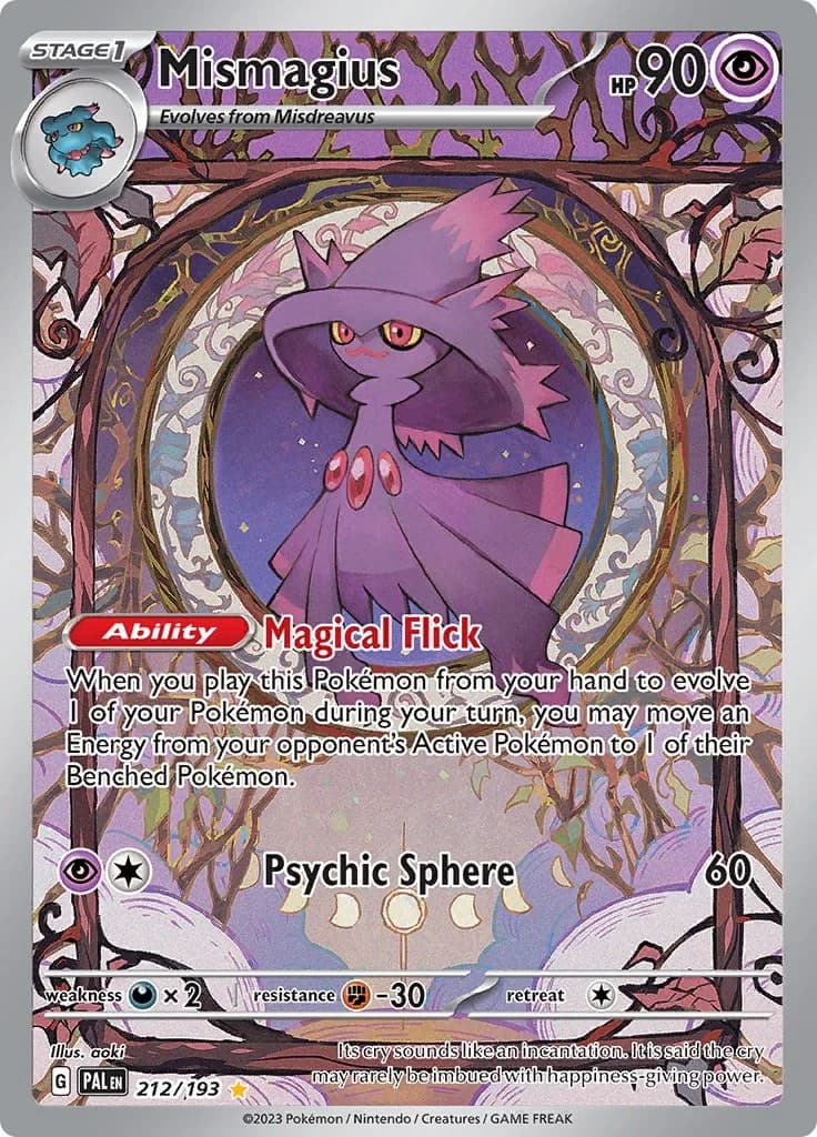 Mismagius Paldea Evolved 212 Pokémon card