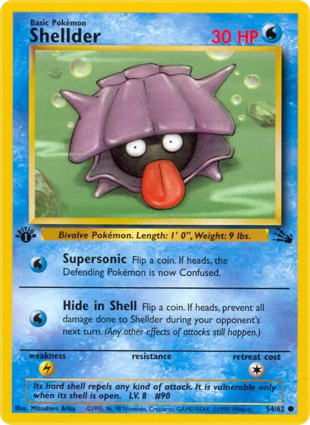 Shellder [1st Edition] Fossil 54 Pokémon card
