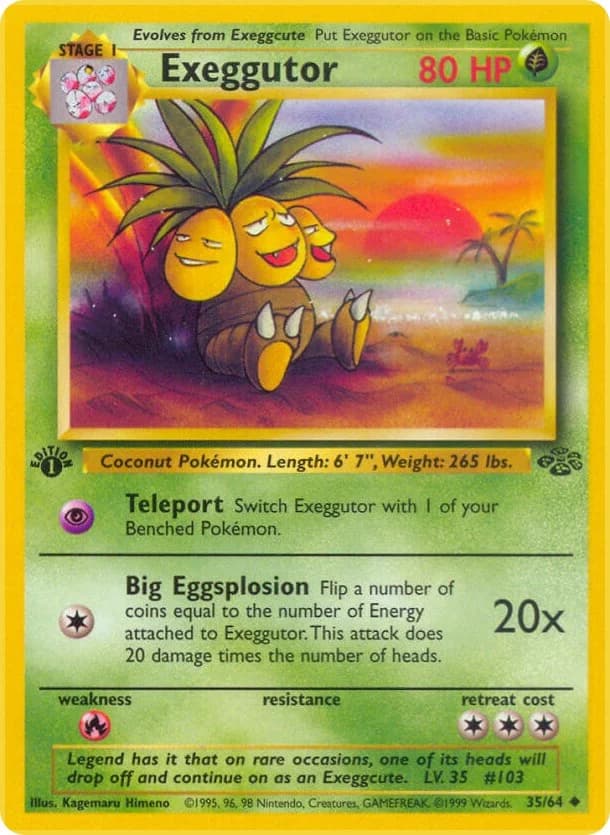 Exeggutor [1st Edition] Jungle 35 Pokémon card