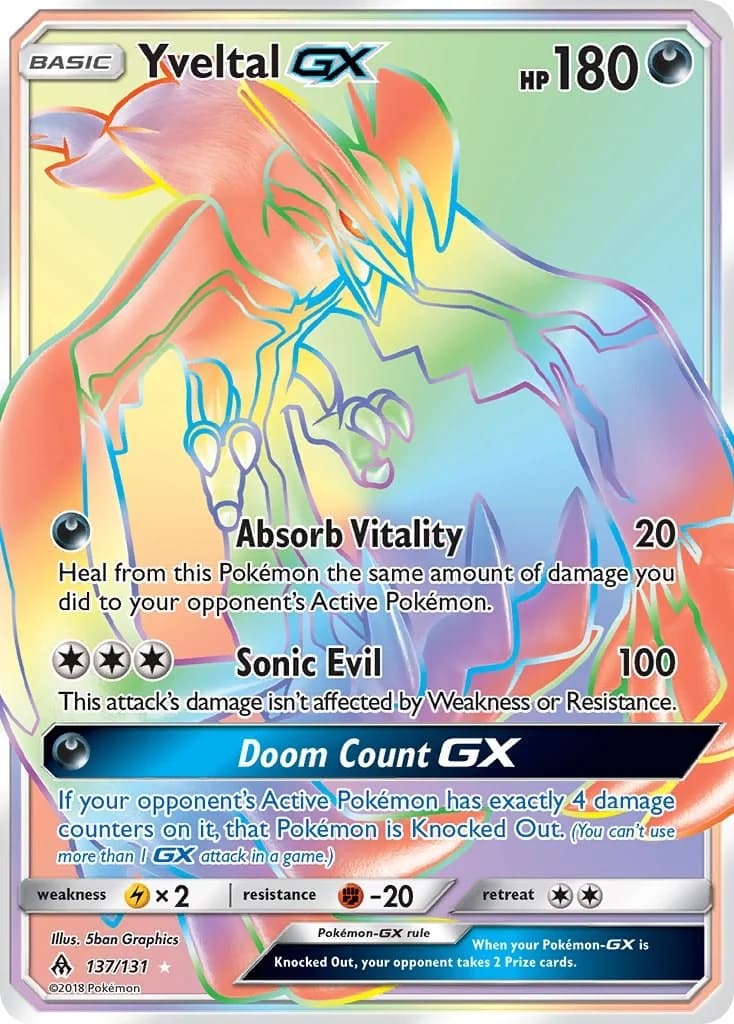 Yveltal GX Forbidden Light 137 Pokémon card