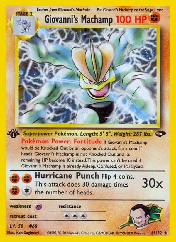 Giovanni's Machamp [1st Edition] Gym Challenge 6 Pokémon card