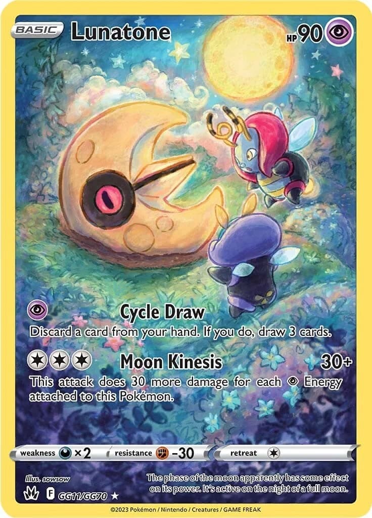 Lunatone Crown Zenith GG11 Pokémon card