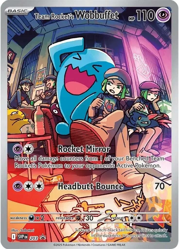 Team Rocket's Wobbuffet Promo 203 Pokémon card