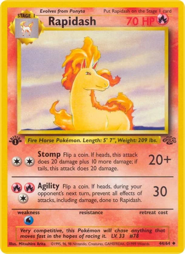 Rapidash [1st Edition] Jungle 44 Pokémon card