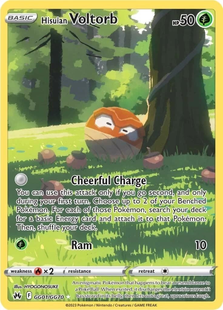 Hisuian Voltorb Crown Zenith GG01 Pokémon card