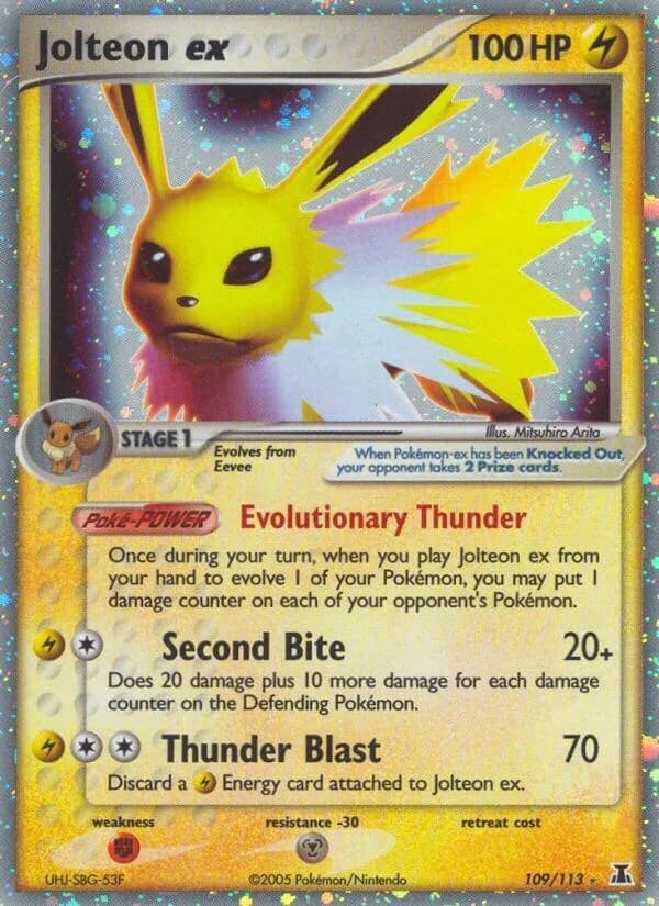 Jolteon EX Delta Species 109 Pokémon card