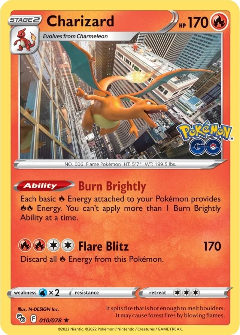 Charizard Go 10 Pokémon card