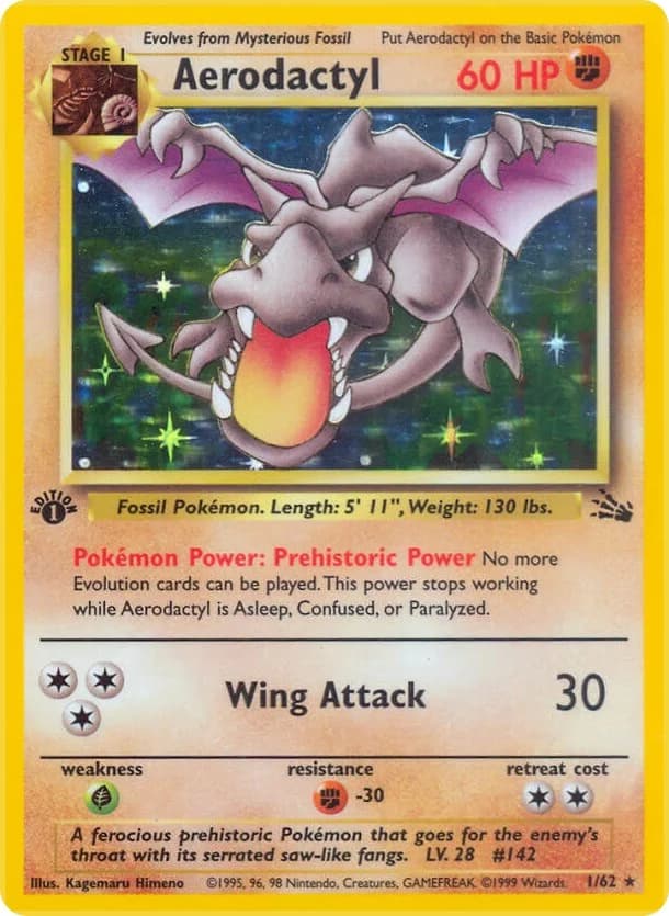 Aerodactyl [Unlimited] Fossil 1 Pokémon card