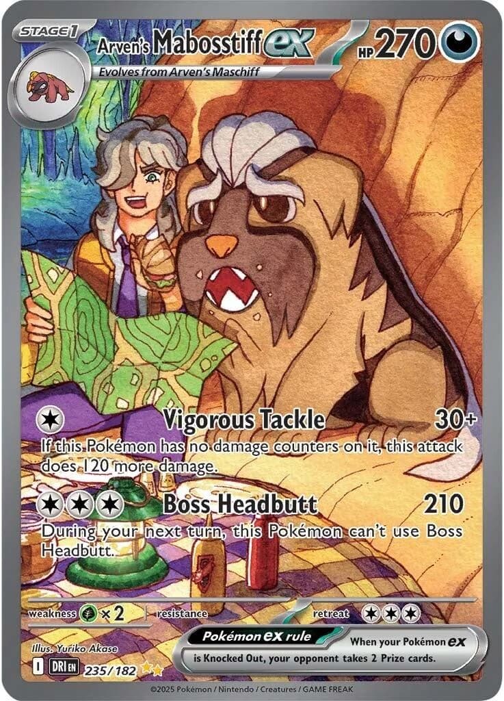 Arven's Mabosstiff ex Destined Rivals 235 Pokémon card