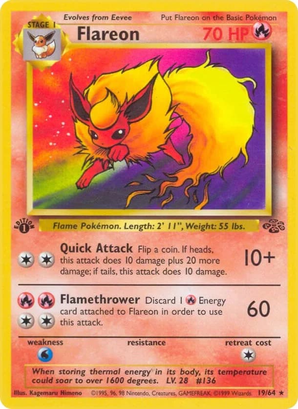 Flareon [1st Edition] Jungle 19 Pokémon card