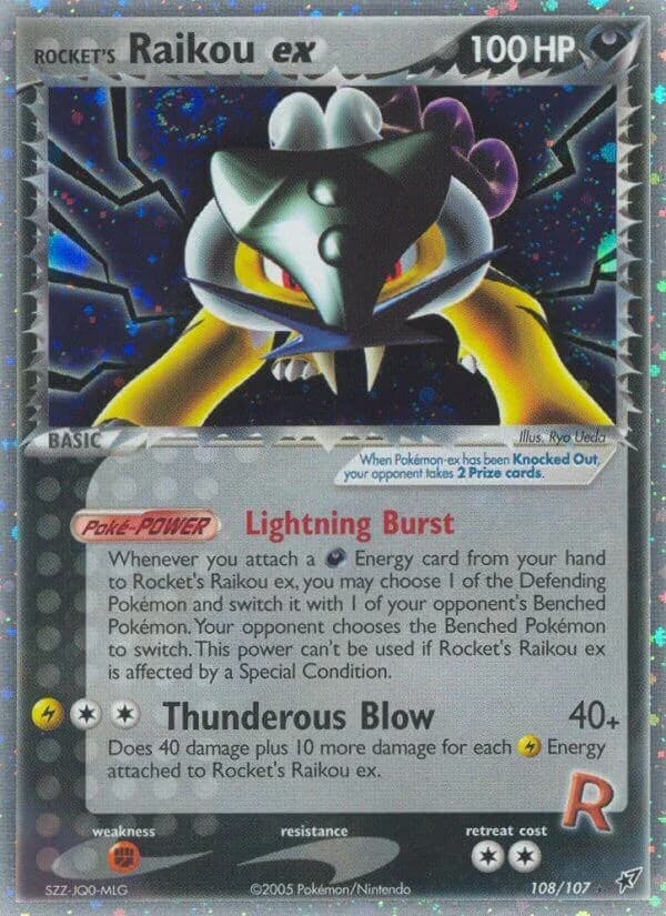Rocket's Raikou EX Deoxys 108 Pokémon card