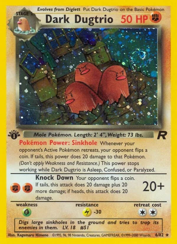 Dark Dugtrio [1st Edition] Team Rocket 6 Pokémon card
