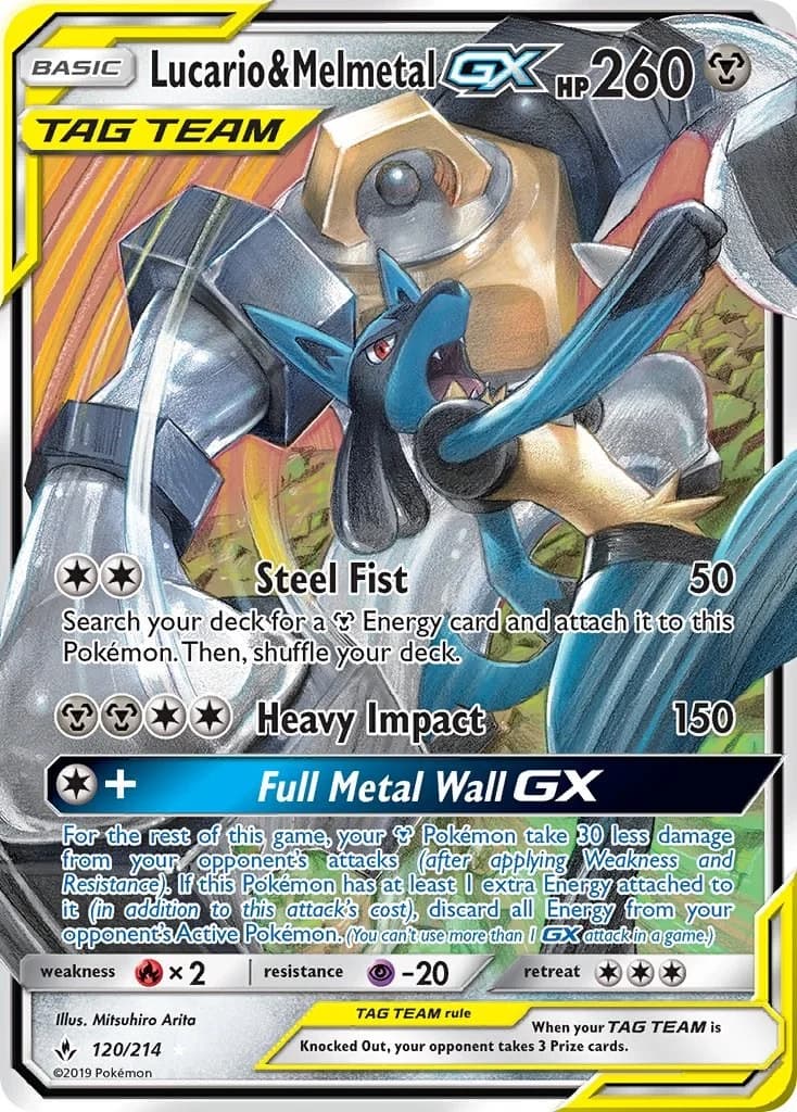 Lucario & Melmetal GX Unbroken Bonds 120 Pokémon card