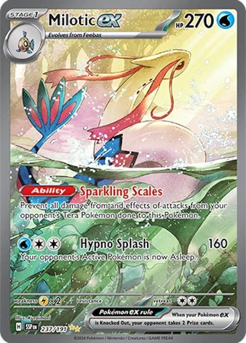 Milotic ex Surging Sparks 237 Pokémon card