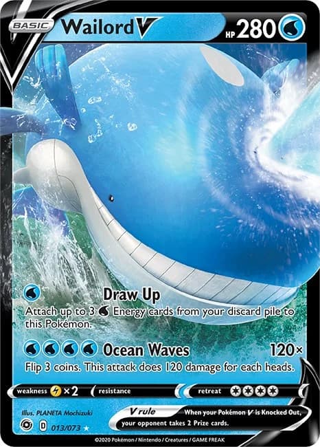 Wailord V Champion's Path 13 Pokémon card